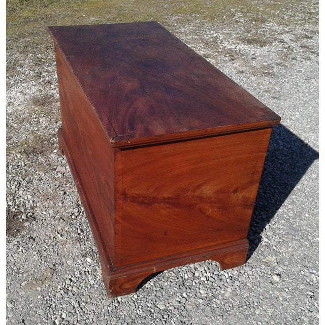 Antique Grain Painted Dovetailed Blanket Chest 1840's Era Folk Art