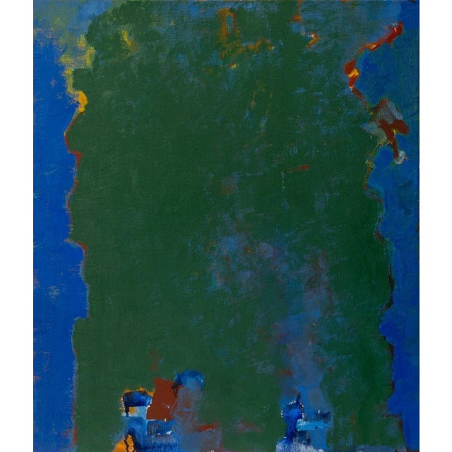 Robert O'Meara (American, XX-XXI), Two Abstract Compositions, Oil on Unstretched Canvas, with blue ground, both unsigned,...