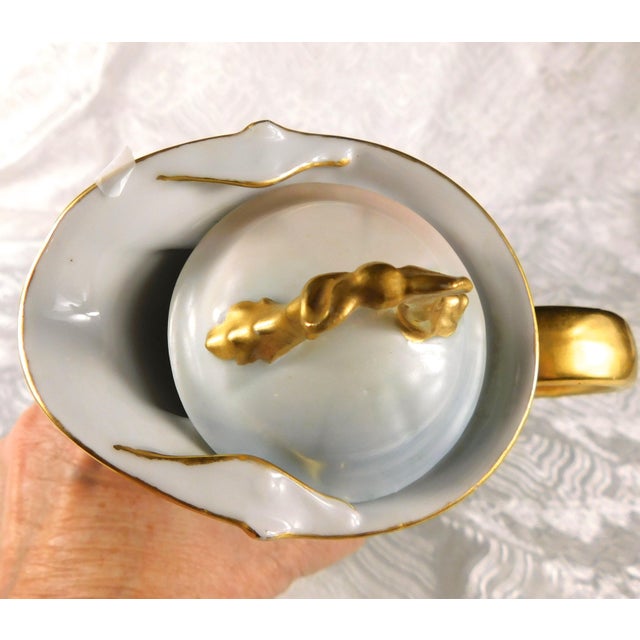 1920s Signed Floral Chocolate Pot With Lid For Sale - Image 9 of 14
