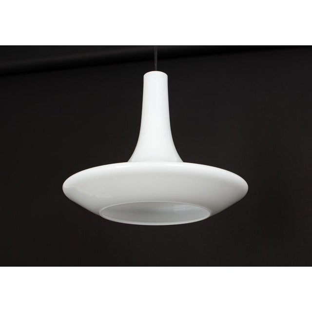 White Opal Glass Pendant Light from Peill & Putzler, Germany, 1970s For Sale - Image 6 of 11