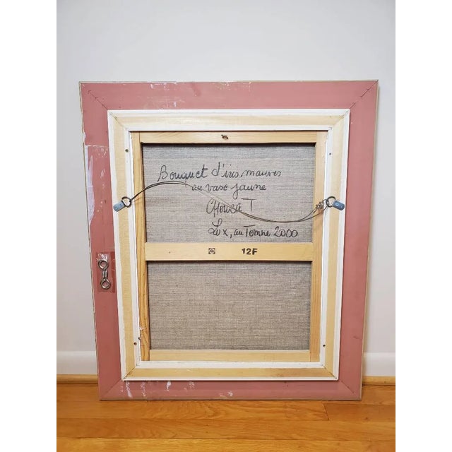 Contemporary Original Céline Chourlet "Bouquet d'Iris Mauve" Oil Painting With Coa For Sale - Image 3 of 13