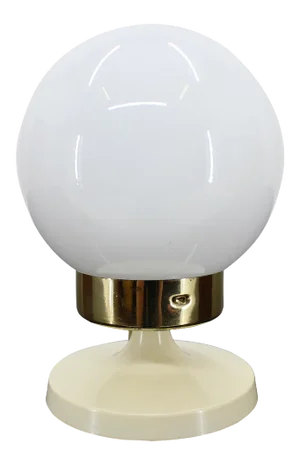 Vintage Brass and Glass Table Lamp, 1980s
