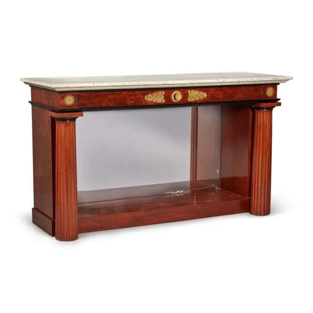 French Early 19th Century Russian Empire Ormolu-Mounted Mahogany Console Table For Sale - Image 3 of 10