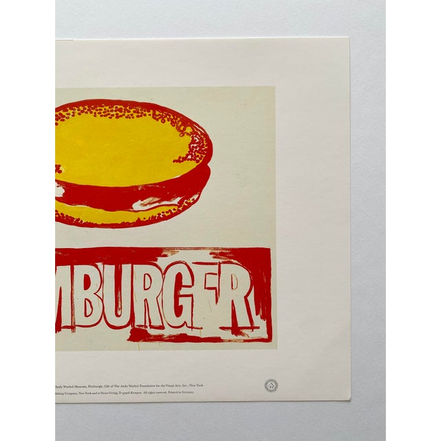 Andy Warhol Foundation Vintage 1993 Pop Art Lithograph Print " Hamburger " 1985 For Sale In Kansas City - Image 6 of 11