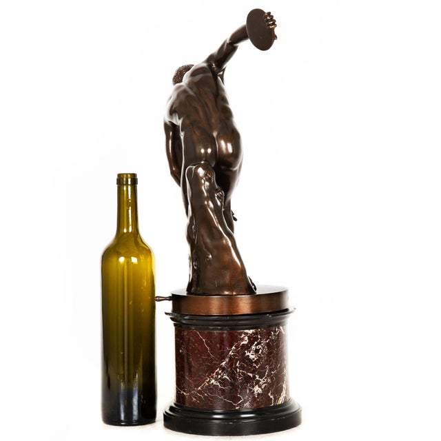 19th Century Antique Italian Grand Tour Bronze Sculpture “Disc Thrower” or Discobolus For Sale - Image 5 of 18