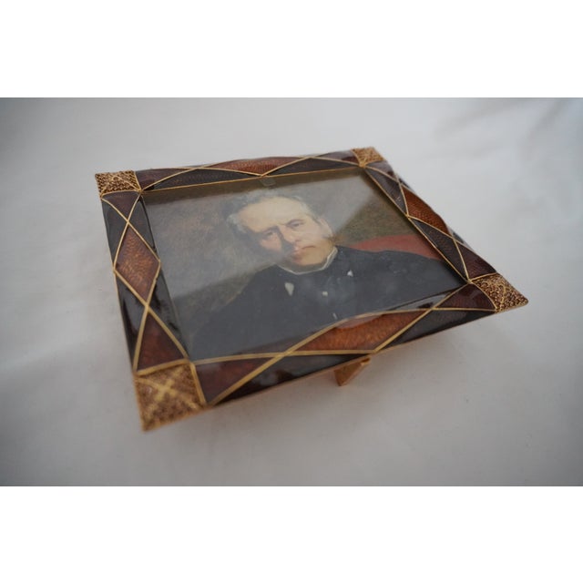 2000 - 2009 Crystal & Enamel Rust Colored Jay Strongwater Frame For Sale - Image 5 of 10