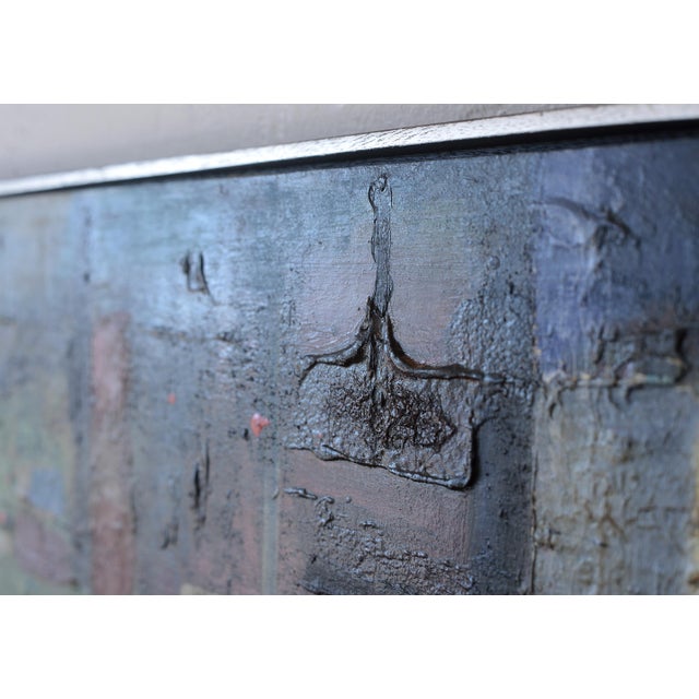 1960s Signed Mid Century Horizontal Abstract Painting For Sale - Image 14 of 15