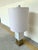 Stylish Touchstone Lamp White Marble & Brass. Rectangular body, with gold accents. Showroom floor sample.