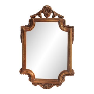 Early 20th Century Rococo Style Gold Gilded Mirror - Wood Mirror in the French Style For Sale