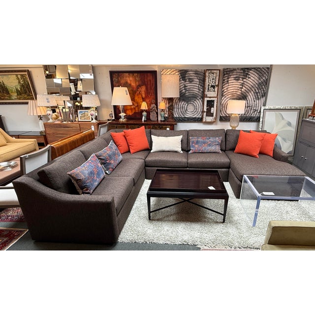 Design Plus Gallery presents the Ashby Modular Sectional with Chaise Lounge in their Wiley Earth Upholstery from Arhaus....