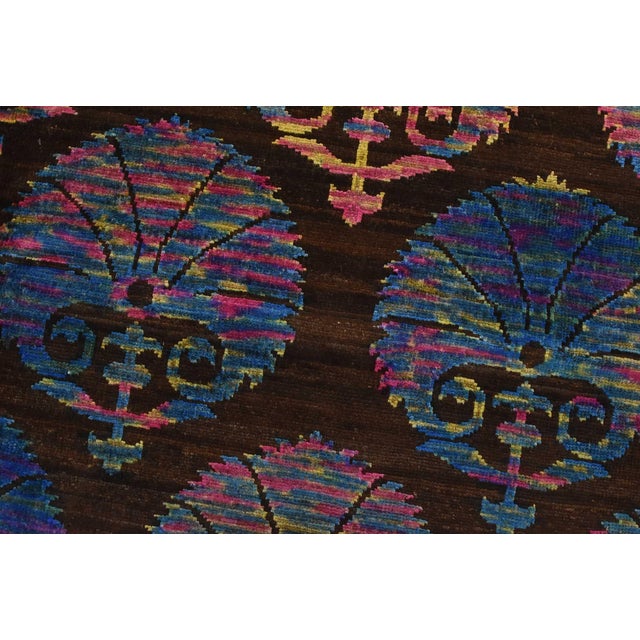 Gabbeh Rug 4’10” X 7’5” Brown Wool Modern Hand-Knotted Oriental Carpet For Sale - Image 4 of 13
