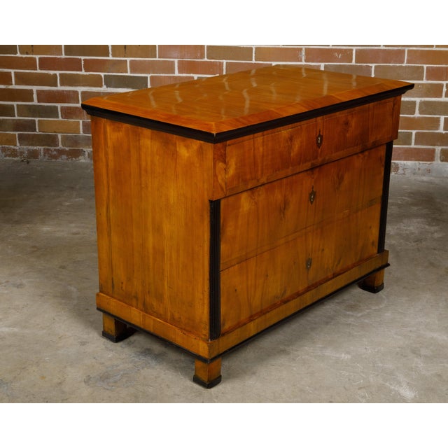 19th Century Biedermeier Period 19th Century Walnut Butler's Chest with Drop Front Desk For Sale - Image 5 of 11
