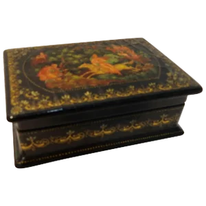 Vintage Hand-Painted Russian Lacquer Box With Fairies