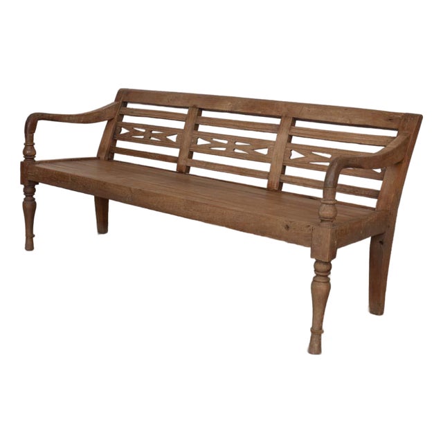 1920s Provincial French Carved Wood Bench For Sale