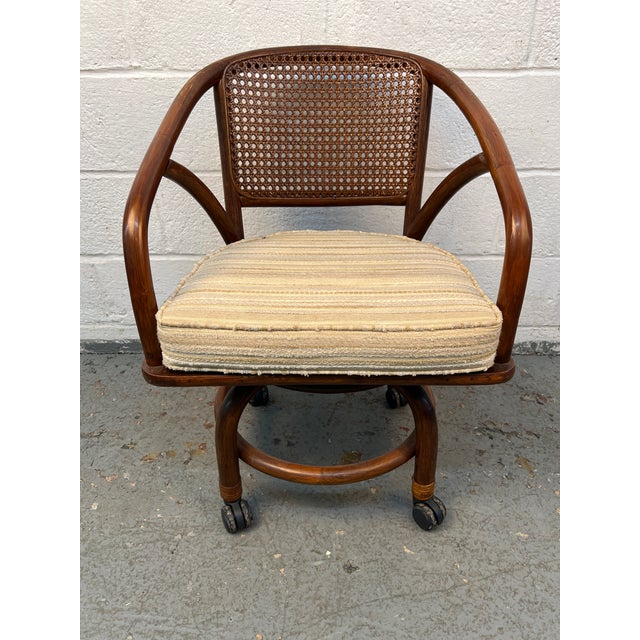 Clark Casual Furniture Mid 20th Century Set of Four Wicker and Rattan Dining Chairs by Clark Casual Furniture Inc For Sale - Image 4 of 12