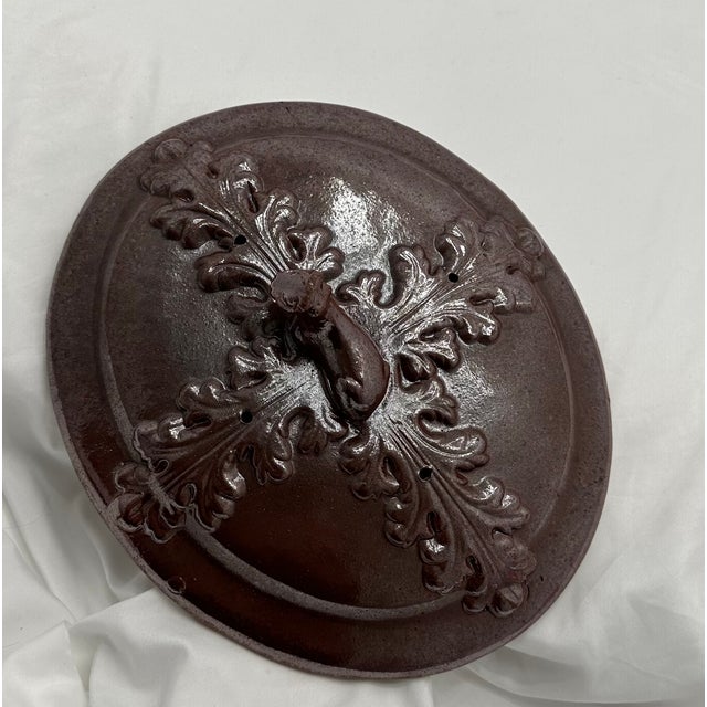 Mid 18th Century Very Rare Antique English Brown Salt Glaze Stoneware Game Pie Dish - "Terrine" - Circa 18th Century For Sale - Image 5 of 18