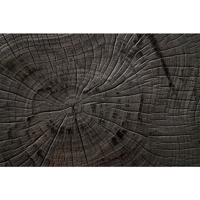 Wood Late 20th Century Ebonized Lychee Wood Footed Side Table For Sale - Image 7 of 7