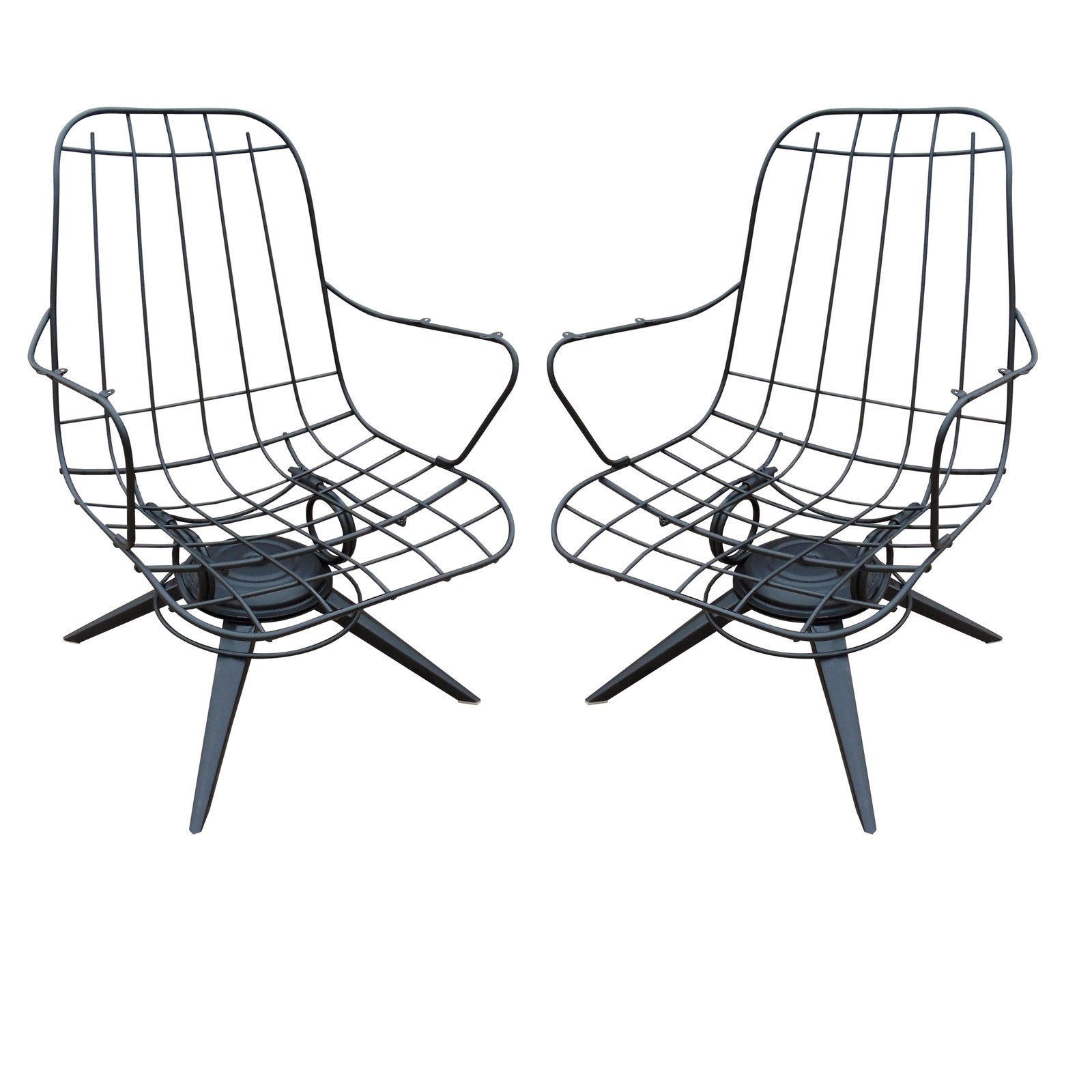 Homecrest MidCentury Wire Lounge Chairs A Pair Chairish
