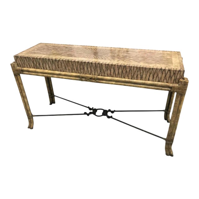 Vintage Coastal Maitland Smith Console For Sale