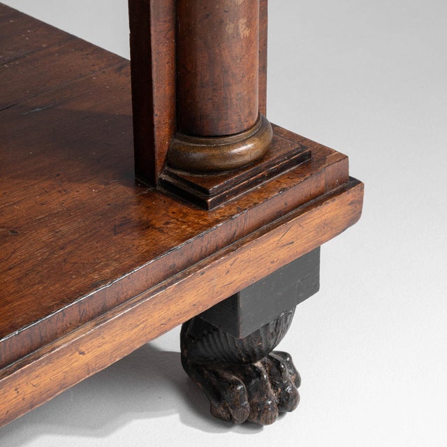 19th Century France Empire Brown Wood Console Table For Sale - Image 4 of 11