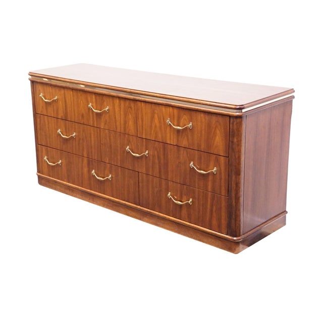 THOMASVILLE FURNITURE Agenda Collection Solid Walnut MCM Mid Century Modern 62" Triple Dresser 23411-125 29.5" High 62"...
