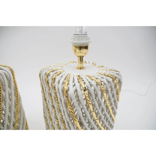 Extravagant Italian Ceramic Table Lamps, 1980s, Set of 2 For Sale - Image 14 of 18