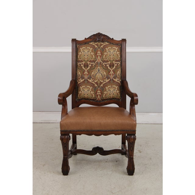 French Set of 8 Henredon Walnut Finish Dining Chairs For Sale - Image 3 of 18