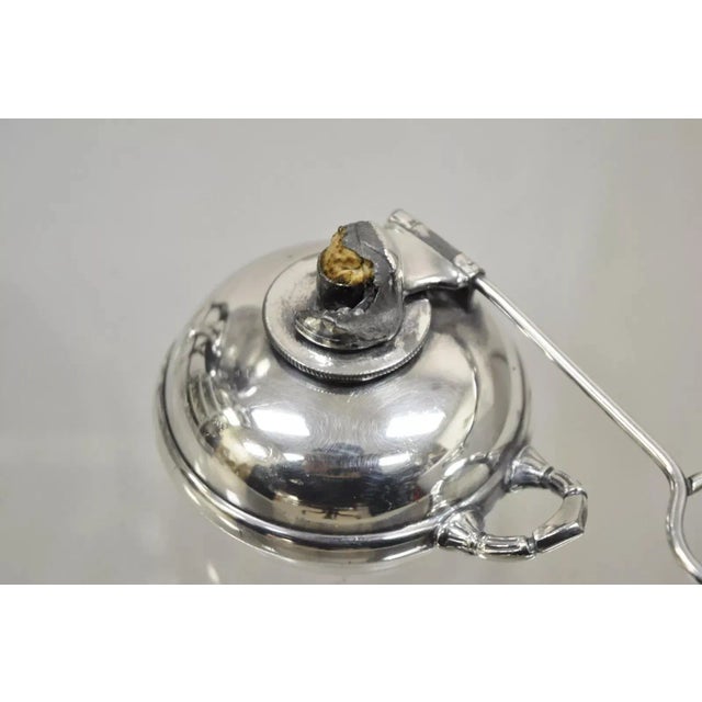 Antique Victorian Silver Plated Hand Hammered Samovar Coffee Pot Warmer For Sale - Image 9 of 12