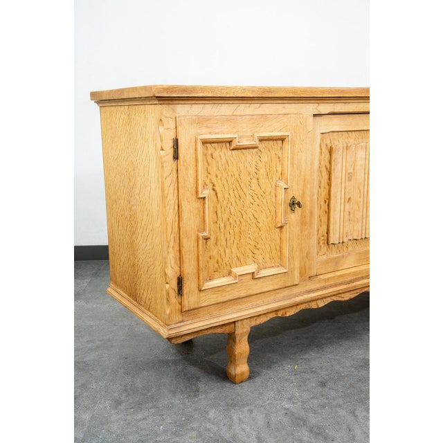 Wood Mid Century Danish Modern Cabinet Credenza 3 Drawer Henning Kjernulf White Oak, Attributed For Sale - Image 7 of 12