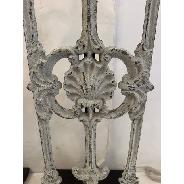 Architectural Iron Fragment Table Lamps -a Pair For Sale In Philadelphia - Image 6 of 10