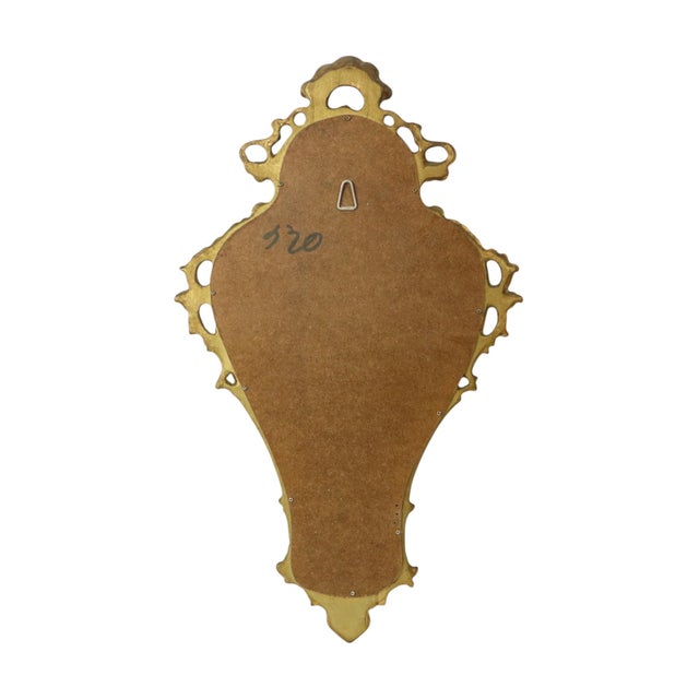 Gold Baroque Style Gilt Crested Mirror, 1950s For Sale - Image 8 of 15
