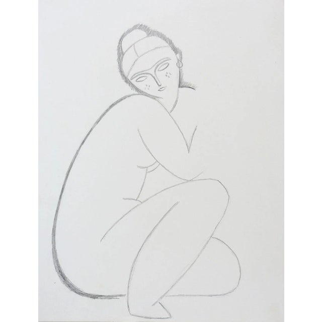Vintage Abstract Nude Drawing For Sale