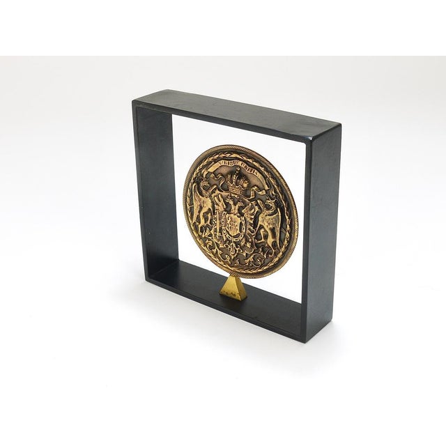 Iron & Brass Coin Medal Bookend attributed to Carl Auböck, Austria, 1970s For Sale - Image 10 of 18