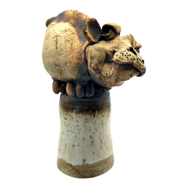 Stoneware Cow Bell by Todd Warner Dated 1970s For Sale