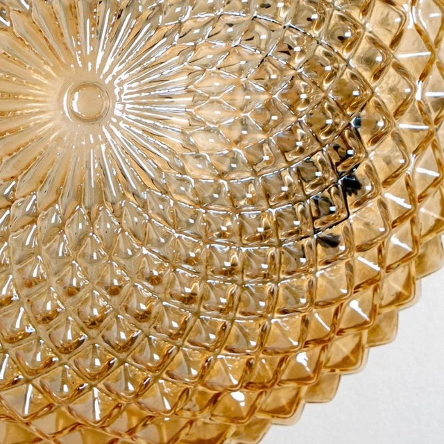 Glass Amber Glass Flush Mount or Wall Light, Germany, 1960s For Sale - Image 7 of 13