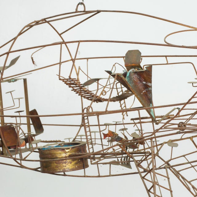 Modern Abstraction Metal Wire Hanging Art Sculpture After