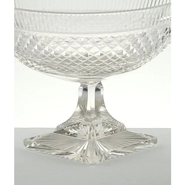 A large Georgian Irish crystal oval pedestal bowl, circa 1800.