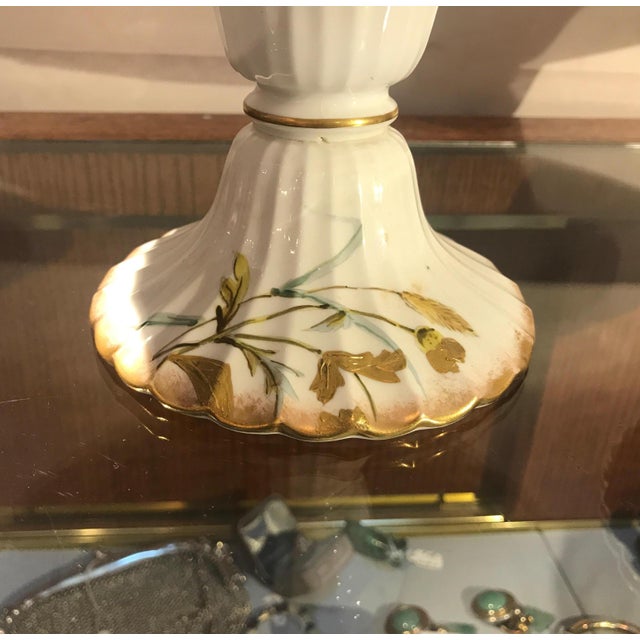 19th Century English Hand Painted Compotes - a Pair For Sale - Image 12 of 14