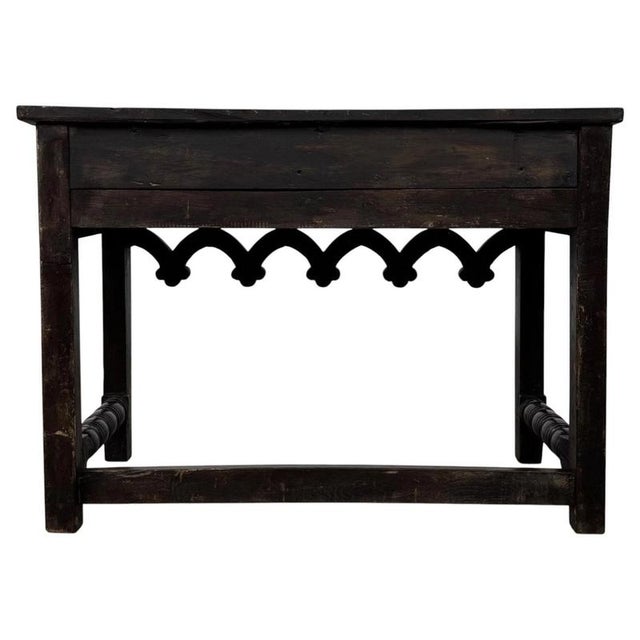 Antique Gothic Style Side Table in Carved Oak, 1800s For Sale - Image 11 of 12