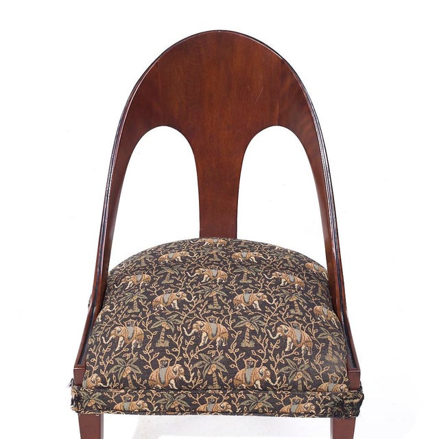 Michael Taylor for Baker Mid Century Mahogany Spoon Back Chairs - Pair For Sale - Image 10 of 10