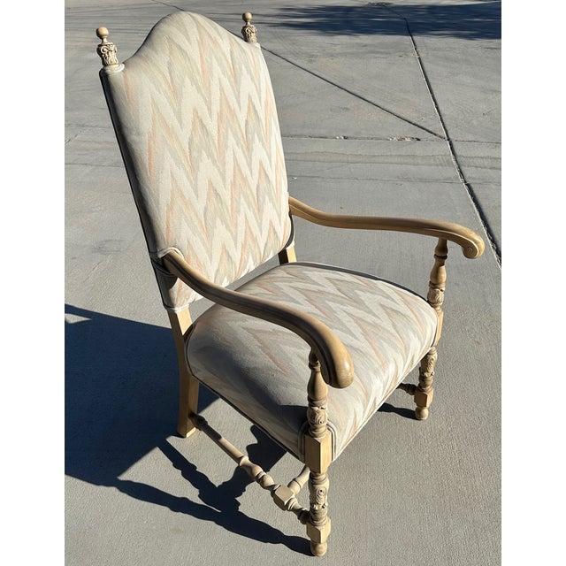 Vintage Regency Ikat Armchair For Sale - Image 4 of 12