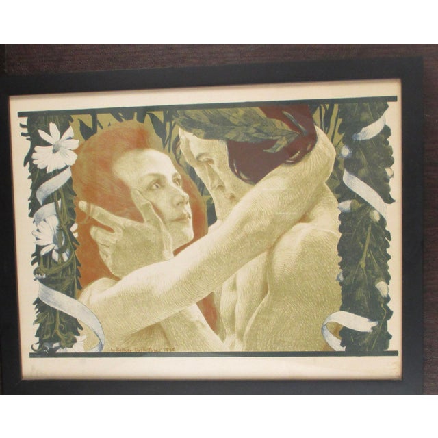 Henry BELLERY-DESFONTAINES ParisJugendstil Art Nouveau Lithograph. Date d1898 and produced after a pastel work by the same...