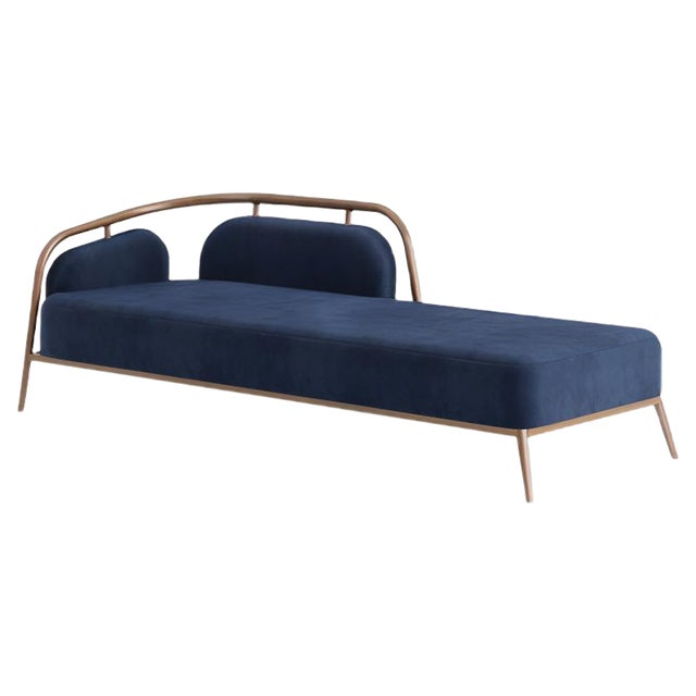 Essex Blue Velvet Daybed by Javier Gomez For Sale