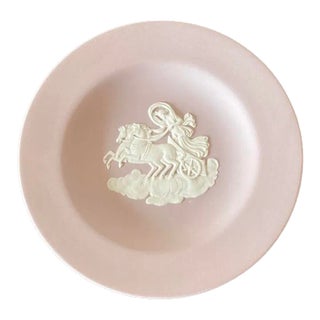 Wedgwood Jasperware Pink Jewelry Dish With Neoclassical Horse Design