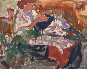 'Woman Sewing' by Victor DI Gesu, Paris, Louvre, Académie Chaumière, Carmel, Los Angeles County Museum of Art, San Francisco Art Association