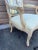 Cream Late 20th Century Pair of Provincial Style Distressed Painted Fruitwood and Upholstered Fauteuil Chairs For Sale - Image 8 of 13