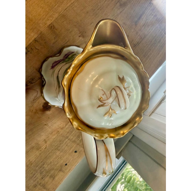 Antique Haviland & Co. Limoges Hand-Painted Thistle Chocolate Pot (C. 1888–1896) For Sale In Atlanta - Image 6 of 7