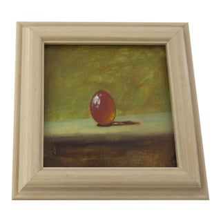1990s "Orange Egg" Still Life Painting by John Woods, Framed For Sale