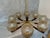 Vintage 8-Arm Chandelier with Textured Glass Shades and Wooden Elements, 1970s For Sale - Image 12 of 12