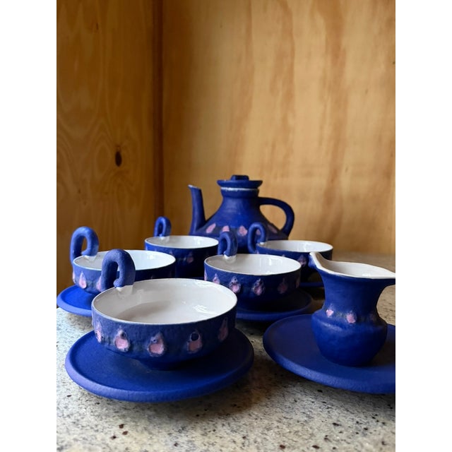 Sculptural Ceramic Coffee Set by HOY, 1980s, Set of 12 For Sale - Image 11 of 18